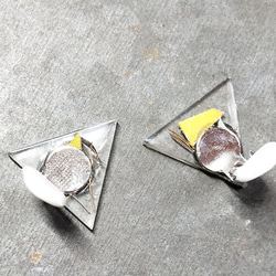 Clear triangle clip earrings01 3枚目の画像