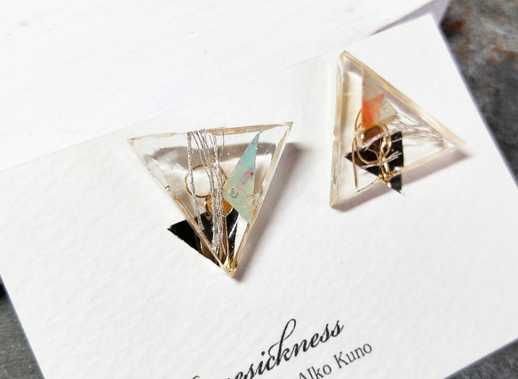 clear triangle earrings 02 2枚目の画像