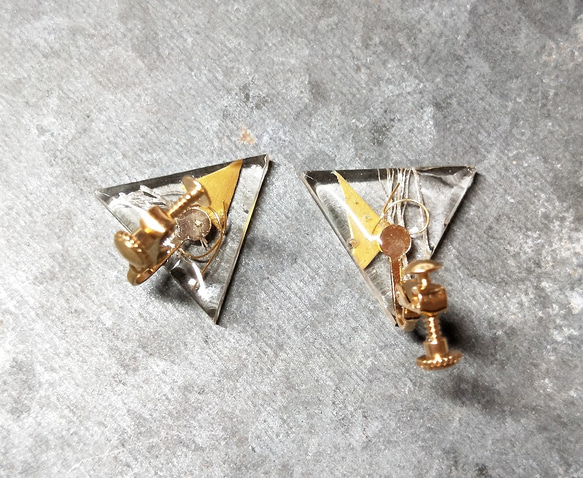 clear triangle earrings 02 4枚目の画像