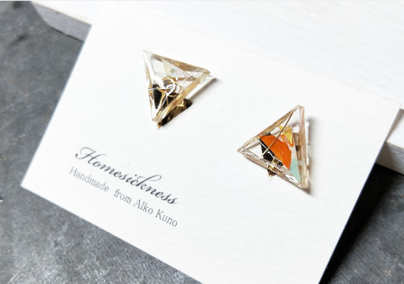 clear triangle petit earrings01 1枚目の画像