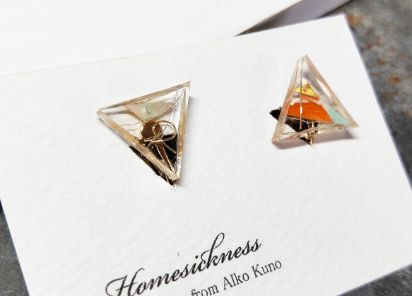 clear triangle petit earrings01 3枚目の画像