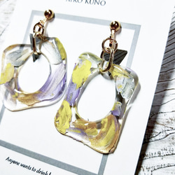 square hoop paint earrings1 2枚目の画像