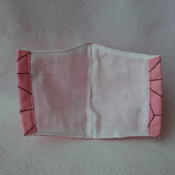 立体マスク(内側抗菌消臭加工)　麻の葉柄  ピンク 子供用 3枚目の画像
