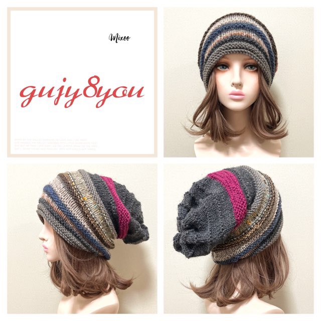 2025年新作入荷 オリジナルゆったりニット帽A5 ニット帽・ビーニー gujy8you 帽子