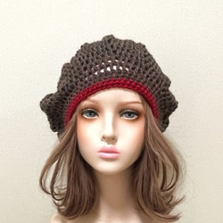 ゆったりベレー帽(秋冬)Ｌ２７ 2枚目の画像