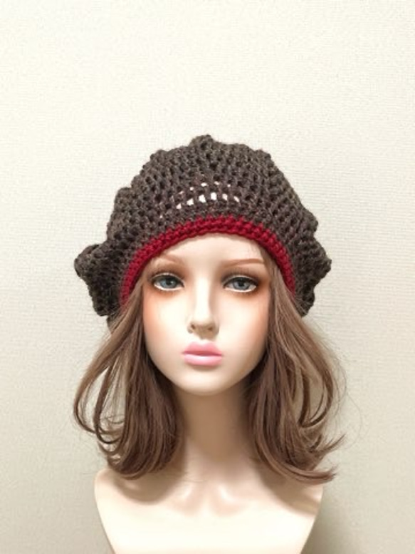 ゆったりベレー帽(秋冬)Ｌ２７ 2枚目の画像