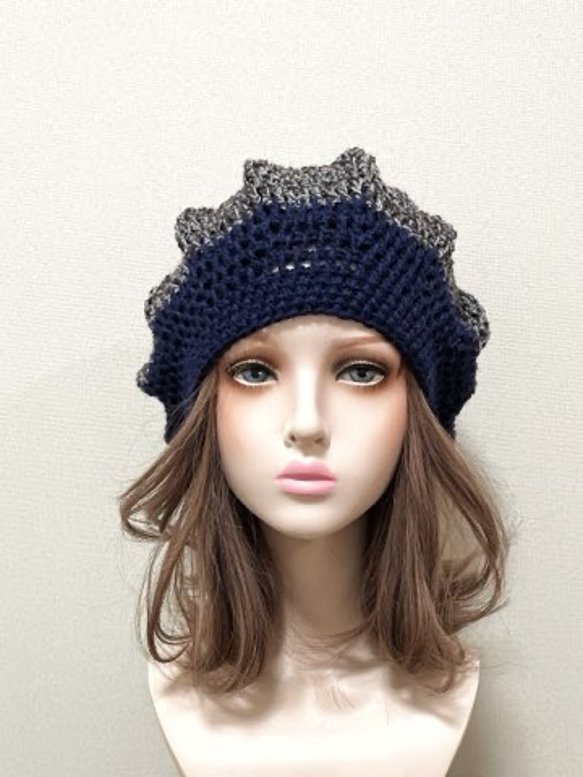 ゆったりベレー帽(秋冬)Ｌ４２ 2枚目の画像