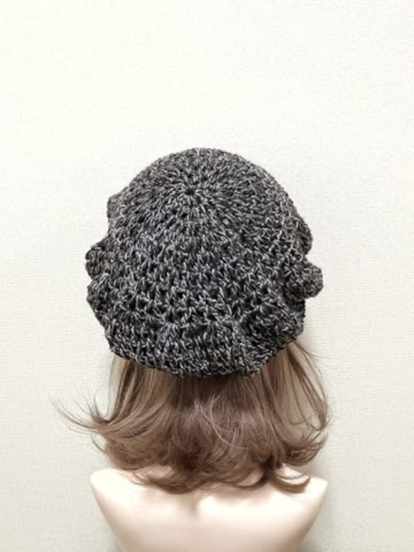 ゆったりベレー帽(秋冬)Ｌ４２ 4枚目の画像