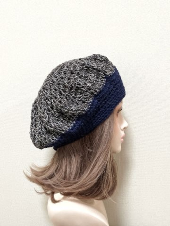 ゆったりベレー帽(秋冬)Ｌ４２ 5枚目の画像