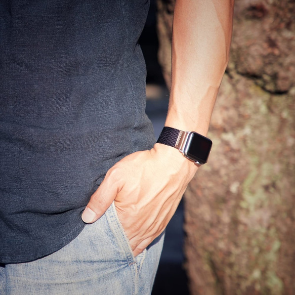 Apple Watch 錶帶 Apple Watch 皮帶皮革全系列兼容 38mm/40m/41mm 黑色 第6張的照片