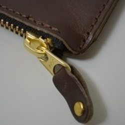 財布 メンズ 薄い財布 栃木レザー 革 ラウンドファスナー ブラック 名入れ刻印可 送料無料 8枚目の画像