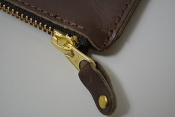 財布 メンズ 薄い財布 栃木レザー 革 ラウンドファスナー ブラック 名入れ刻印可 送料無料 8枚目の画像
