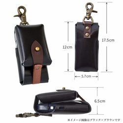 Aikos Case Aikos Case Leather Tochigi Leather Black x Brown 男士姓名 第10張的照片