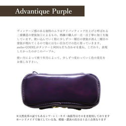 眼鏡盒 男士眼鏡盒 真皮 真皮 祥雲“Shiun” Advantic 紫 第5張的照片