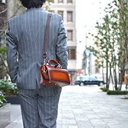 [Outlet in translation] Mini Dulles Bag Men&#39;s Second Bag 皮革手 第10張的照片