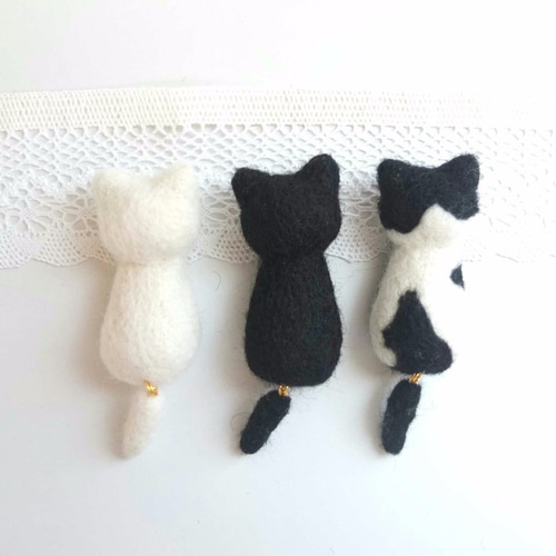 しっぽゆらゆら後ろ姿猫オーダー☆羊毛 羊毛フェルト AKAI