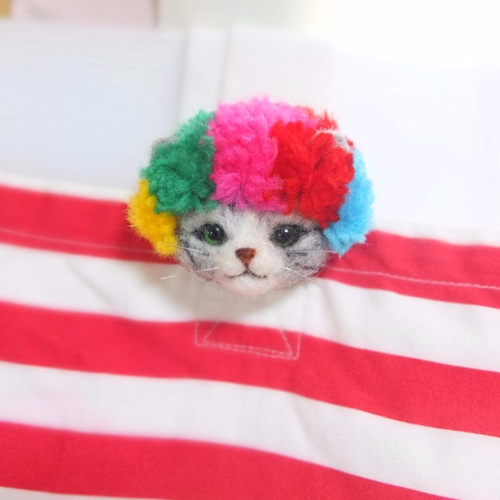 ご機嫌アフロ猫 茶☆羊毛フェルト 羊毛フェルト AKAI HIMAWARI 通販