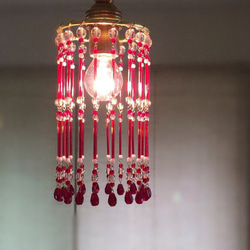 【しょうくん様】lumiere灯〜elegant red〜ビーズランプセット 1枚目の画像
