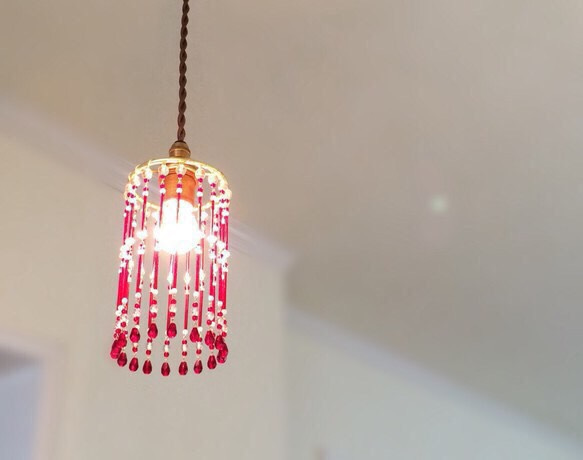 【しょうくん様】lumiere灯〜elegant red〜ビーズランプセット 2枚目の画像