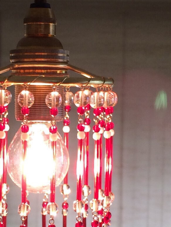 【しょうくん様】lumiere灯〜elegant red〜ビーズランプセット 4枚目の画像