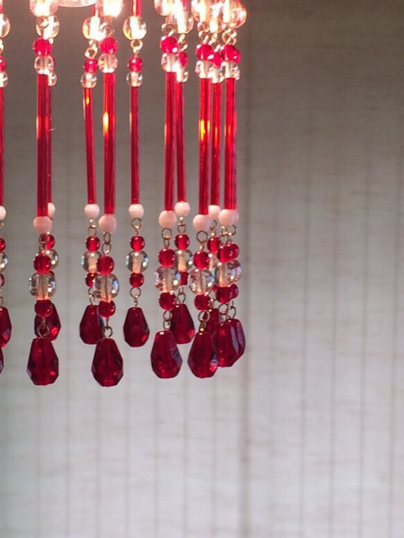 【しょうくん様】lumiere灯〜elegant red〜ビーズランプセット 5枚目の画像