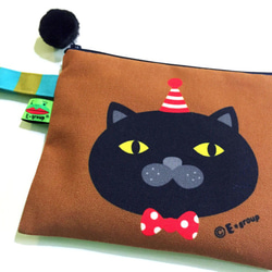 E *グループハンドバッグボックス（チョコレート抹茶）両面デザイン収納バッグユニバーサルバッグハンドバッグコスメティックバッグ猫 2枚目の画像