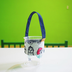 E *グループ（人）飲料カップグリーンカップスリーブバッグ 2枚目の画像