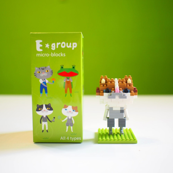 E * group小さなビルディングブロック人形1グループカエル猫 2枚目の画像