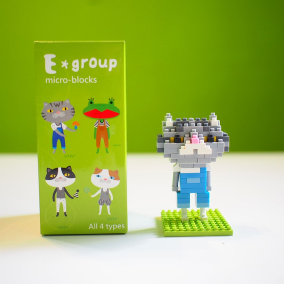 E * group小さなビルディングブロック人形1グループカエル猫 4枚目の画像