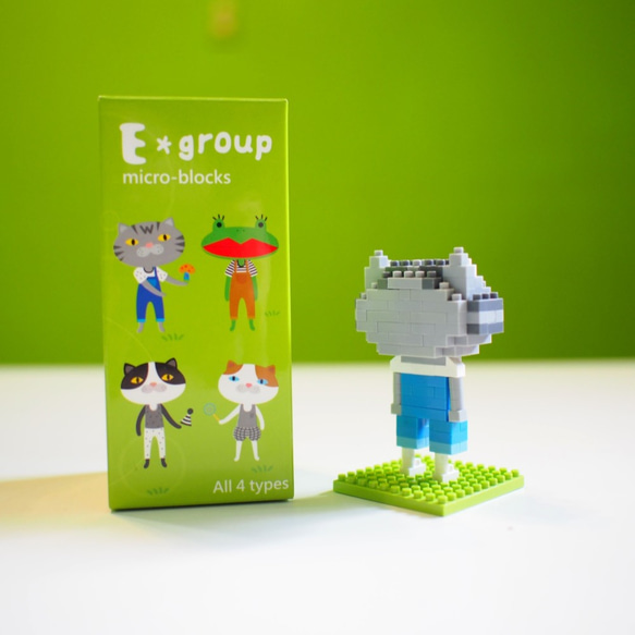 E * group小さなビルディングブロック人形1グループカエル猫 5枚目の画像