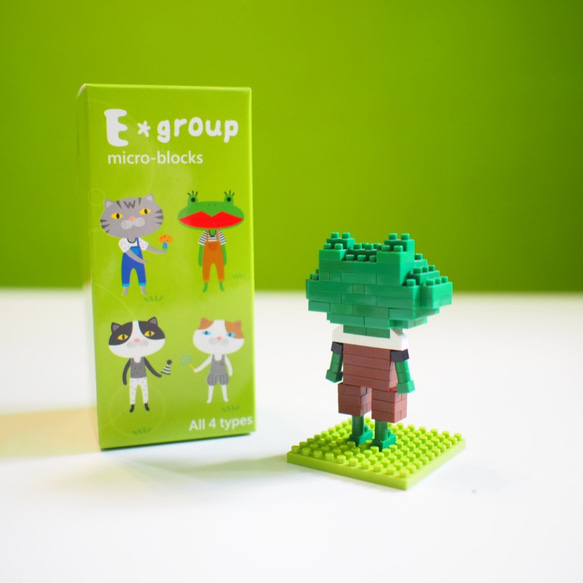 E * group小さなビルディングブロック人形1グループカエル猫 9枚目の画像