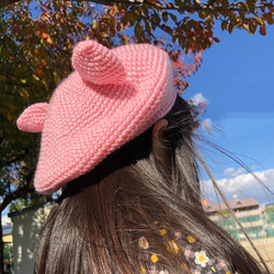 【受注製作】選べるネコ耳ベレー帽 6枚目の画像