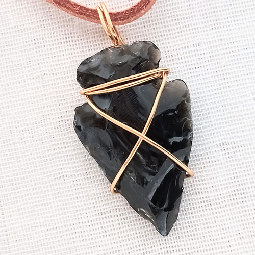 黒曜石の矢じりのネックレス ネックレス・ペンダント BaroqueBarocco