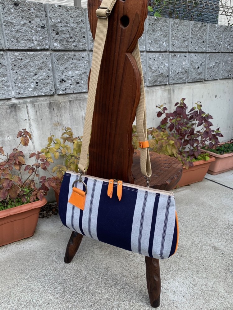 サンブレラストライプ　ポシェット　ネイビー