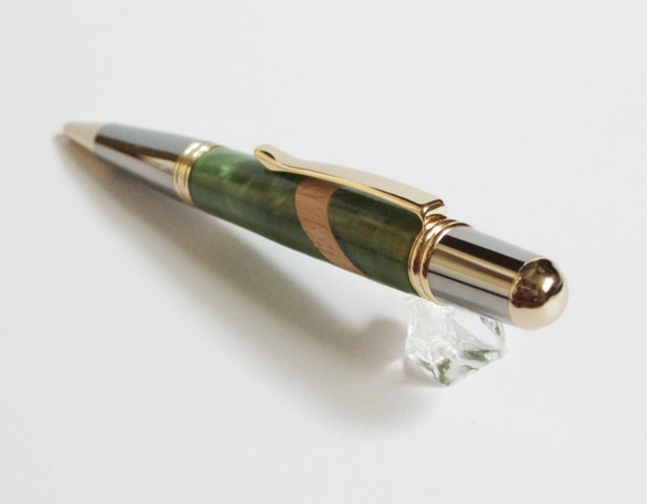 ＜パロサント＞香るオリジナル手作りボールペン（シェラスタイル）/グリーン 2枚目の画像