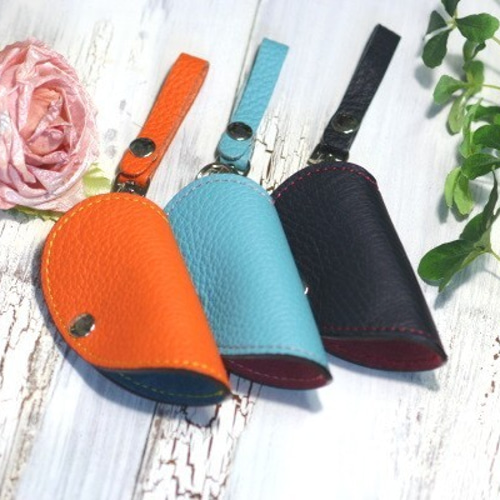 ハートのキーケース（ネイビー・オレンジ・スカイブルー） キーケース