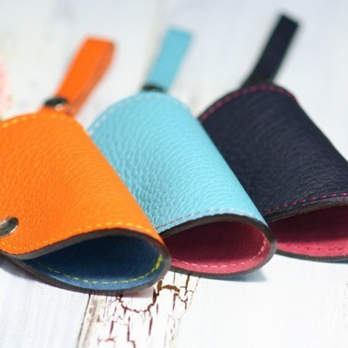 ハートのキーケース（ネイビー・オレンジ・スカイブルー） キーケース