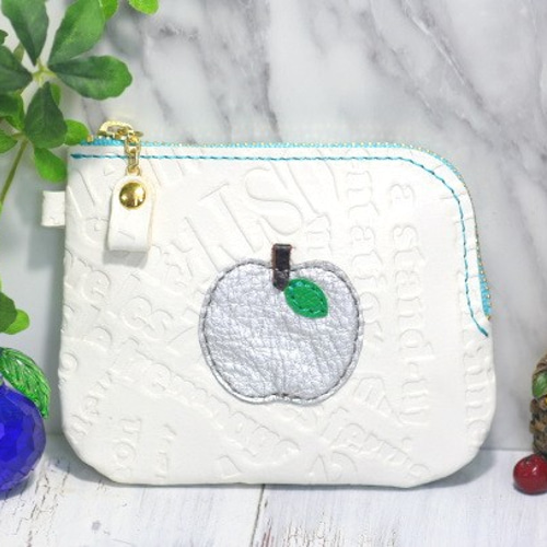 ミニマム財布りんごちゃん（ホワイト・キン運・蓄財の運UP・福財布  