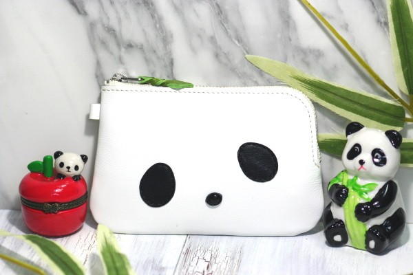 L字ファスナー財布パンダちゃん2（財産 運アップ）パンダ・ミニ財布・牛革