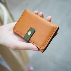 『名刺入れサイズの小さな財布』育てる愉しさがある カラーミックスミニ財布 牛革 コンパクト 2枚目の画像