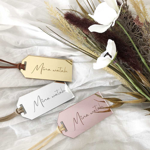 ミラーアクリル 結婚式 席札 10個セット】《送料無料》カラー3種