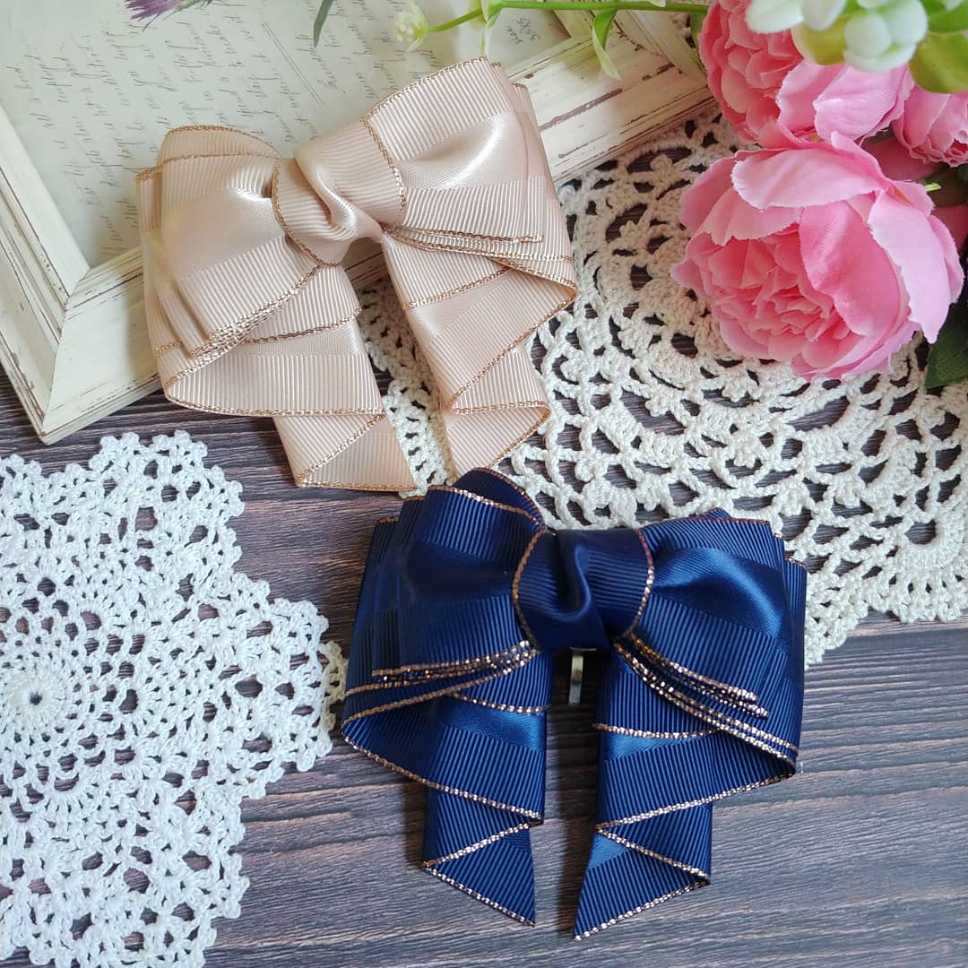 リボン　ヘアゴム♡カノンリボン～long～♡ツイードブラック♡ハンドメイド m19408063111_1.jpg?1713327278