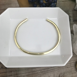 【サイズオーダー可】brass bangle presence 真鍮バングル　夏の装いに　シンプル　バングル　ゴールド 3枚目の画像