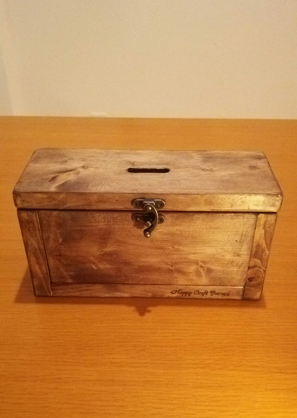 木製貯金箱 アンティーク調 ヴィンテージ風 シャビーシック 賽銭箱