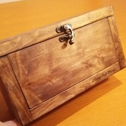 木製貯金箱 アンティーク調 ヴィンテージ風 シャビーシック 賽銭箱 募金箱 4枚目の画像