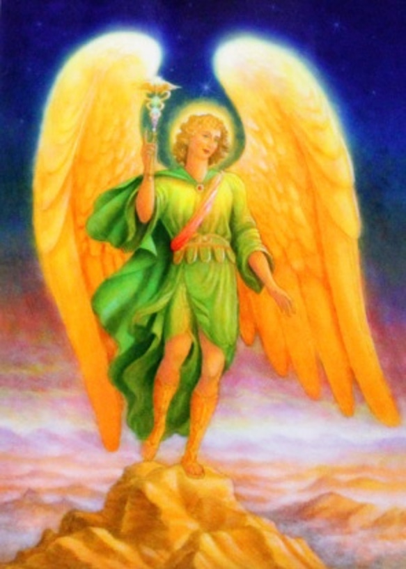 大天使ラファエル（スワロ社製クリスタル・サンキャッチャー／ルーム用ライトグリーン） 5枚目の画像