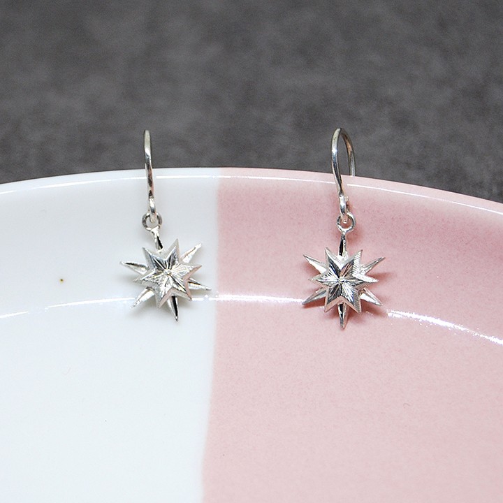 揺れる星のピアス SV925