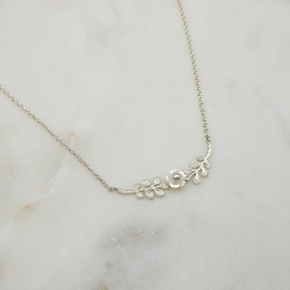 小葉子珍珠 925 純銀項鍊 [接單製作] 第1張的照片