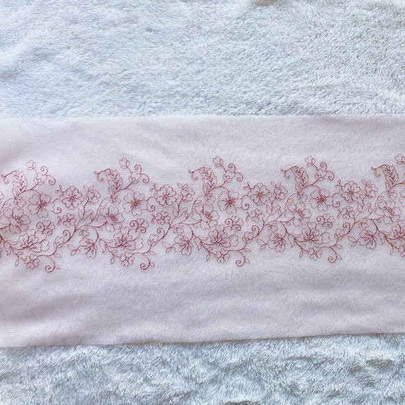 ＊再入荷＊1m 綺麗 花 フラワー刺繍 チュールレース ピンク BK200910 ハンドメイド 手芸 素材 材料 DIY 3枚目の画像
