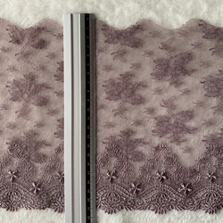 1m 綺麗 花 フラワー 刺繍 チュールレース モカ BK201002 ハンドメイド 手芸 素材 材料 DIY 4枚目の画像